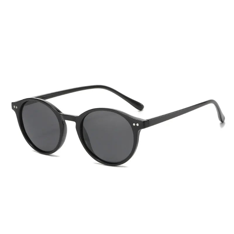 Retro Round Polarised Sunglasses - SunnyStyle-Black-State of Style