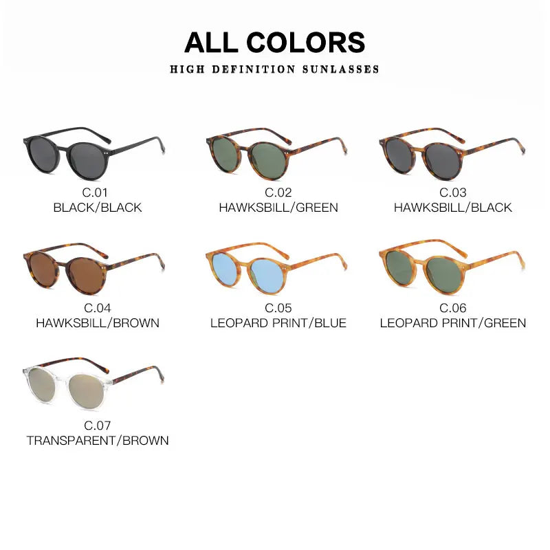 Retro Round Polarised Sunglasses - SunnyStyle-White/Grey-State of Style