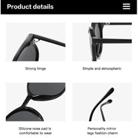 Retro Round Polarised Sunglasses - SunnyStyle-White/Grey-State of Style