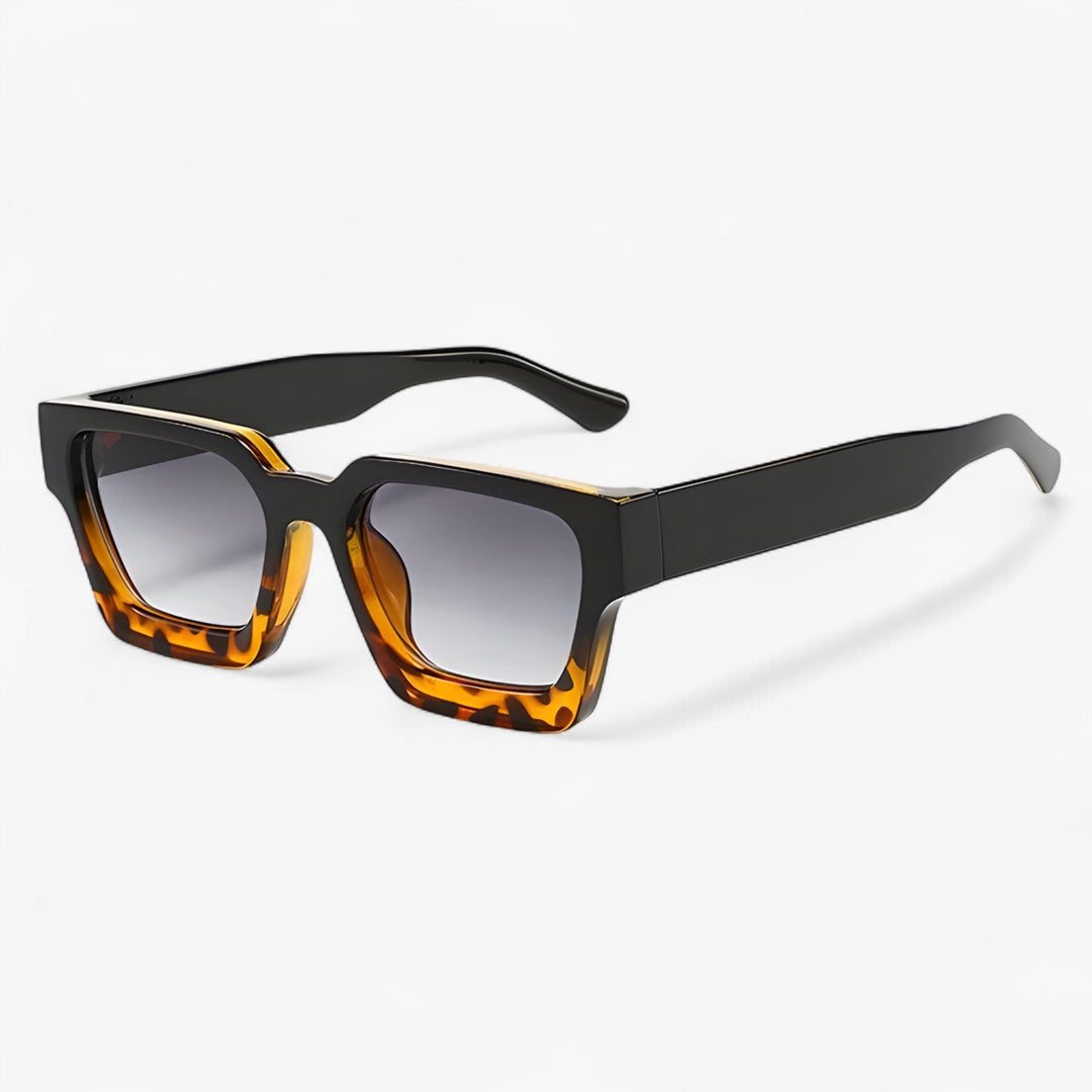 Retro sunglasses for men with square design – Calven-Black Leopard Grey-State of Style