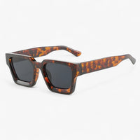 Retro sunglasses for men with square design – Calven-Leopard Grey-State of Style