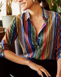 Striped Women's Blouse with Buttons – Sofia