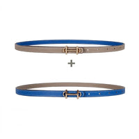 Reversible H-Buckle Leather Belt with Dual Colour Options-Light Grey & Blue-State of Style