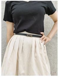 Reversible H-Buckle Leather Belt with Dual Colour Options-White & Deep Blue-State of Style