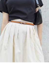 Reversible H-Buckle Leather Belt with Dual Colour Options-White & Deep Blue-State of Style