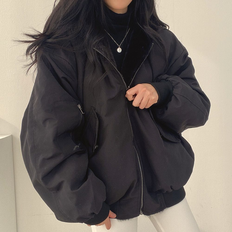 Reversible Ladies' Winter Coat with Hood - Isla-Black-S-State of Style