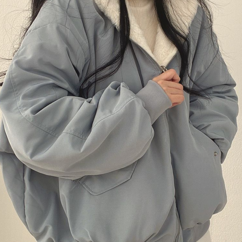 Reversible Ladies' Winter Coat with Hood - Isla-Blue-S-State of Style