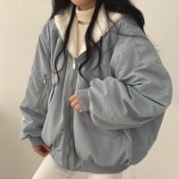 Reversible Ladies' Winter Coat with Hood - Isla-Blue-S-State of Style