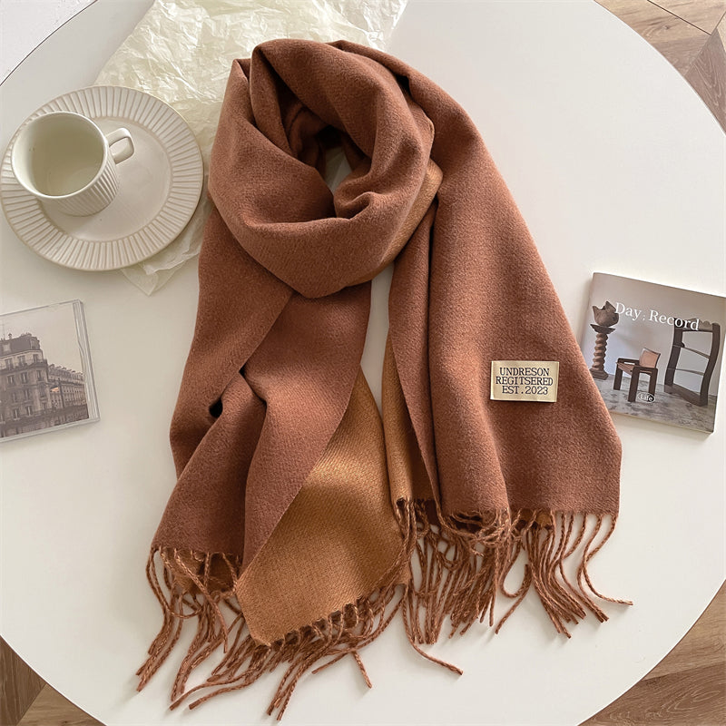 Reversible Pashmina Scarf - Elena-Light brown-State of Style