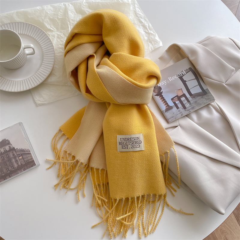 Reversible Pashmina Scarf - Elena-Yellow-State of Style