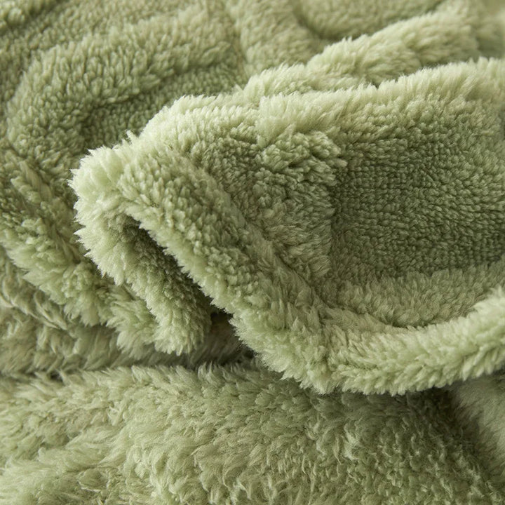 Reversible Thick Lambswool Blanket - CozyLuxe-Green-70x100cm-State of Style