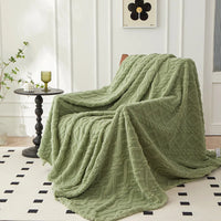 Reversible Thick Lambswool Blanket - CozyLuxe-Green-70x100cm-State of Style