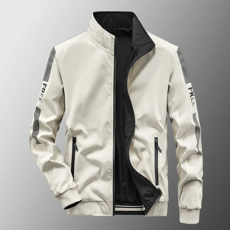 Reversible Waterproof Men's Summer Jacket - Thijs-White-S-State of Style