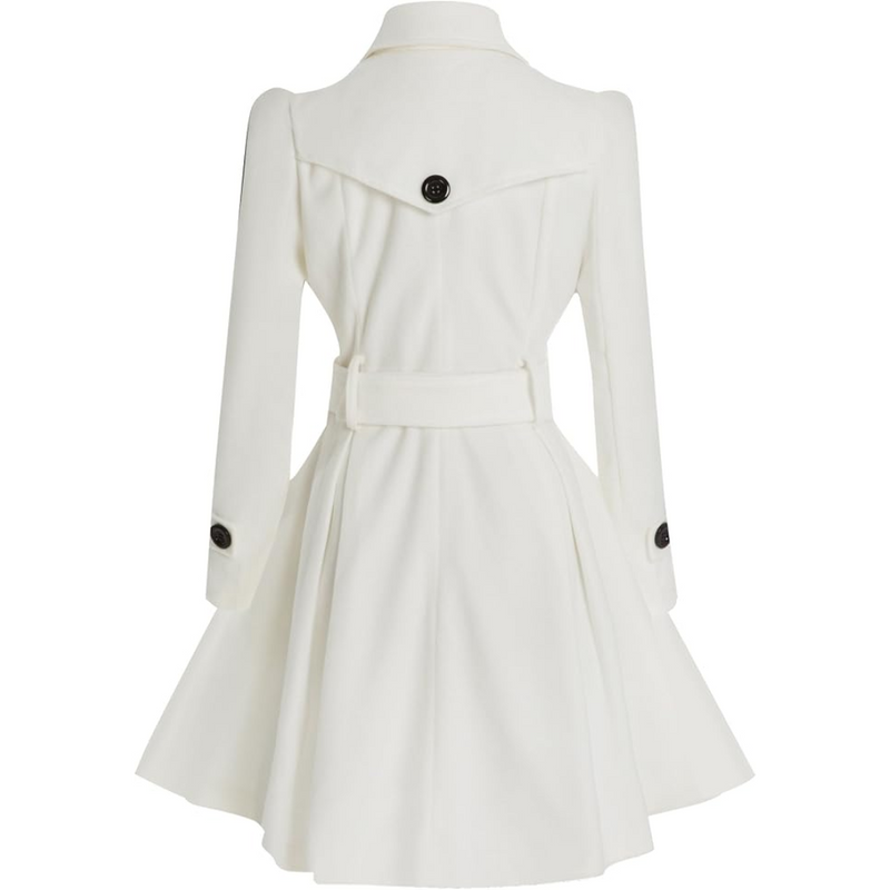 Reversible Wool Peacoat with Belt - Patty-Black-S-State of Style