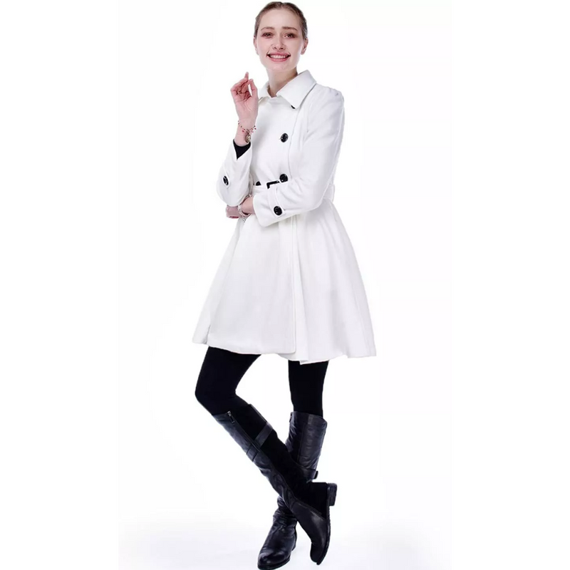 Reversible Wool Peacoat with Belt - Patty-Black-S-State of Style
