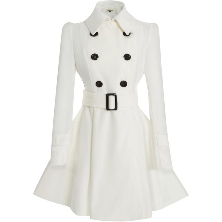 Reversible Wool Peacoat with Belt - Patty-White-S-State of Style