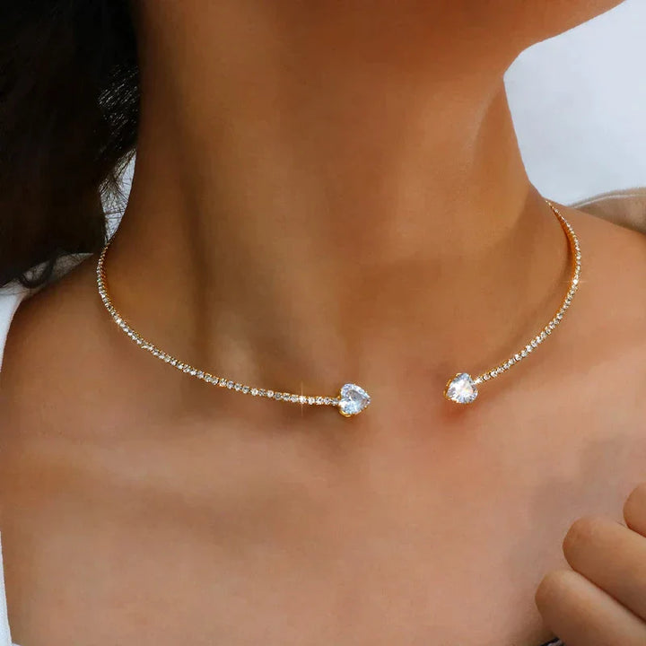 Rhinestone Choker Necklace | Elegant Statement Jewellery-Gold-State of Style