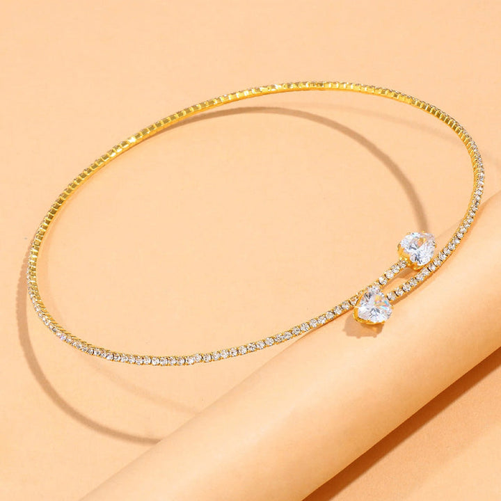 Rhinestone Choker Necklace | Elegant Statement Jewellery-Gold-State of Style