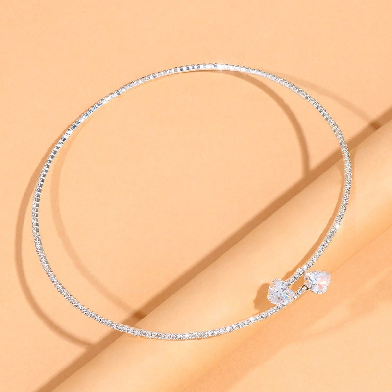 Rhinestone Choker Necklace | Elegant Statement Jewellery-Silver-State of Style