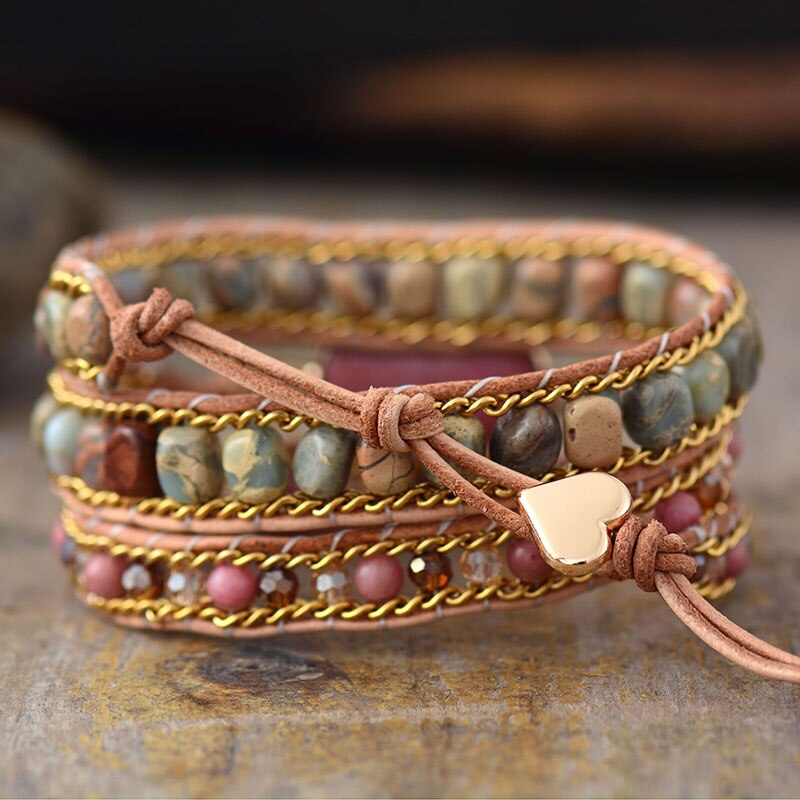 Rhodochrosite Healing Heart Bracelet - Roselle-State of Style