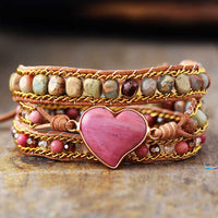 Rhodochrosite Healing Heart Bracelet - Roselle-State of Style