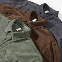 Ribbed Corduroy Men's Shirt - David-Brown-S-State of Style