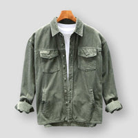 Ribbed Corduroy Men's Shirt - David-Green-S-State of Style