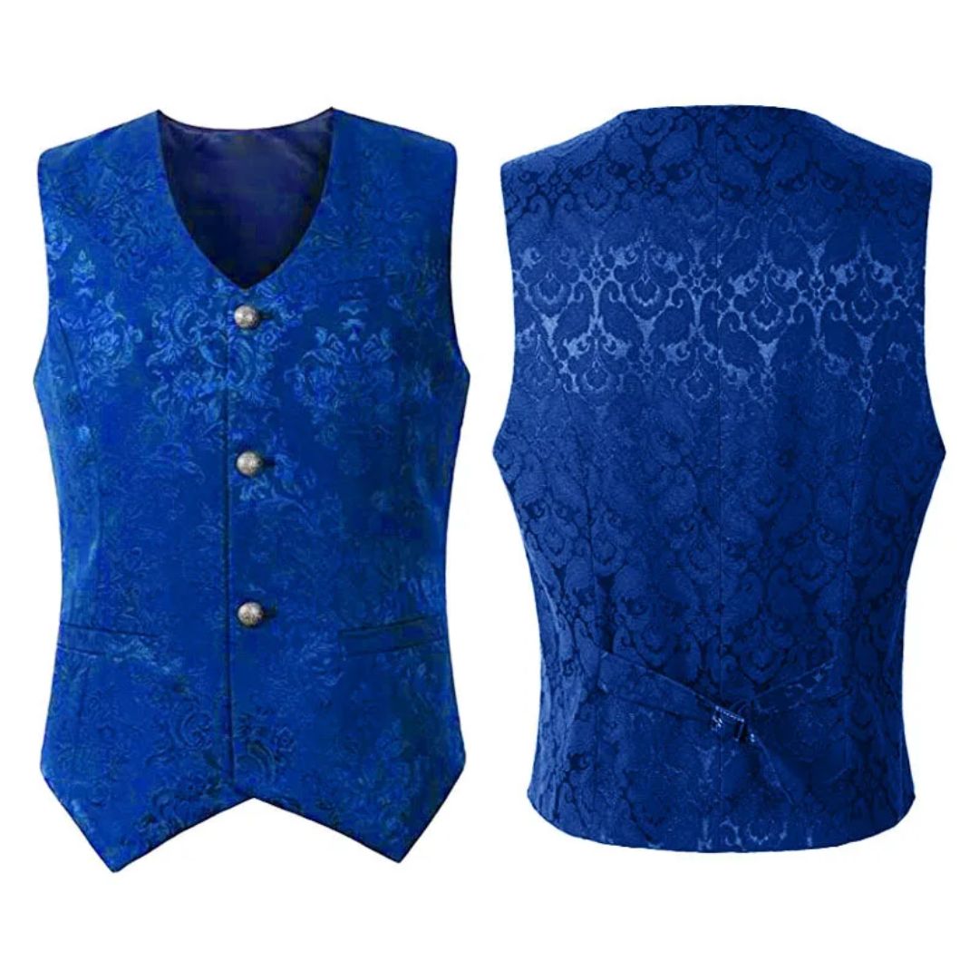Ricardo Traditional Vest – Victorian Gothic Waistcoat with Vintage Charm-Blue-S-State of Style
