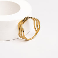 Ring with Wave Design - Nerida-5-Gold-State of Style