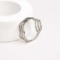 Ring with Wave Design - Nerida-5-Silver-State of Style