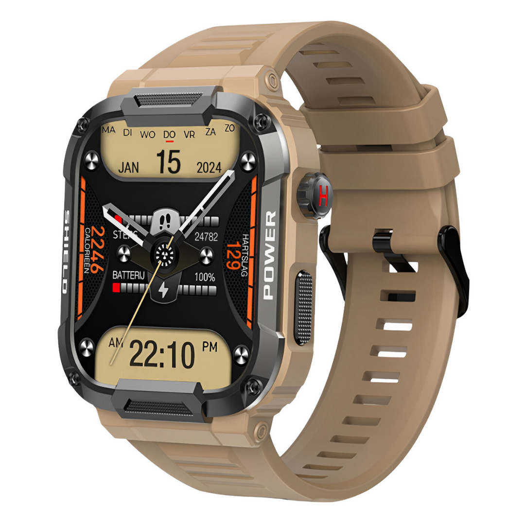 Robust Smartwatch for Men - IronPulse X1-Beige-State of Style