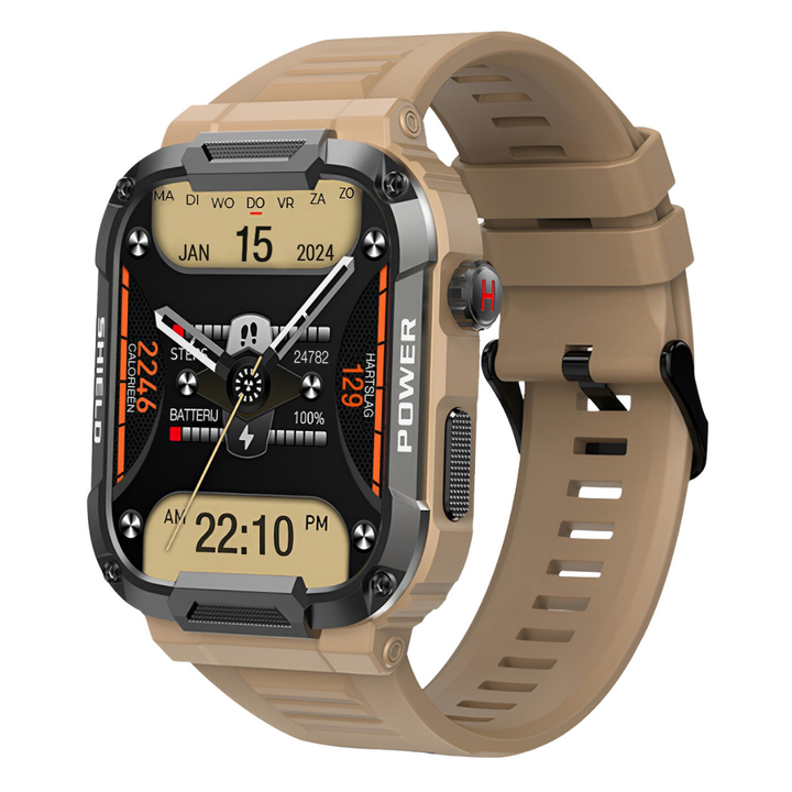 Robust Smartwatch for Men - IronPulse X1-Beige-State of Style