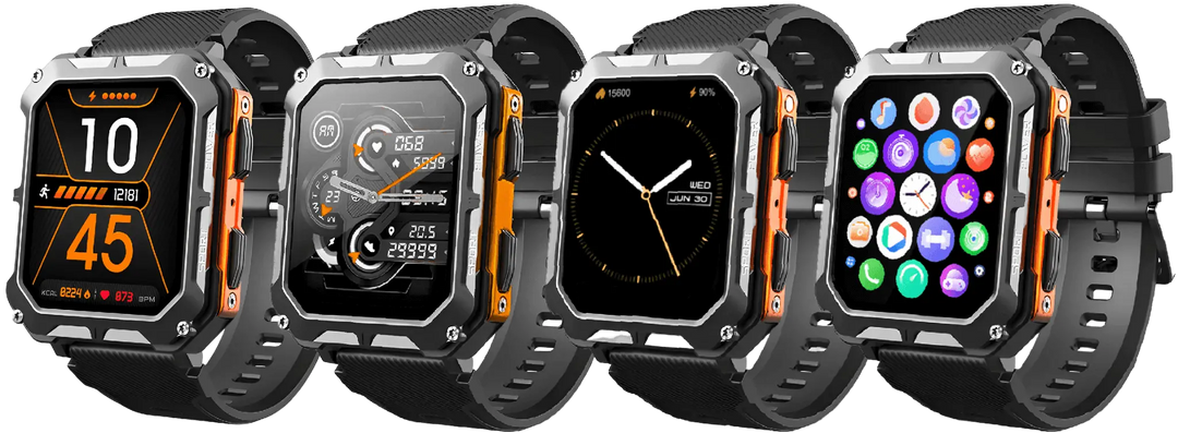 Robust Smartwatch with Heart Rate Monitor & Step Counter - EnduranceX-Black-State of Style