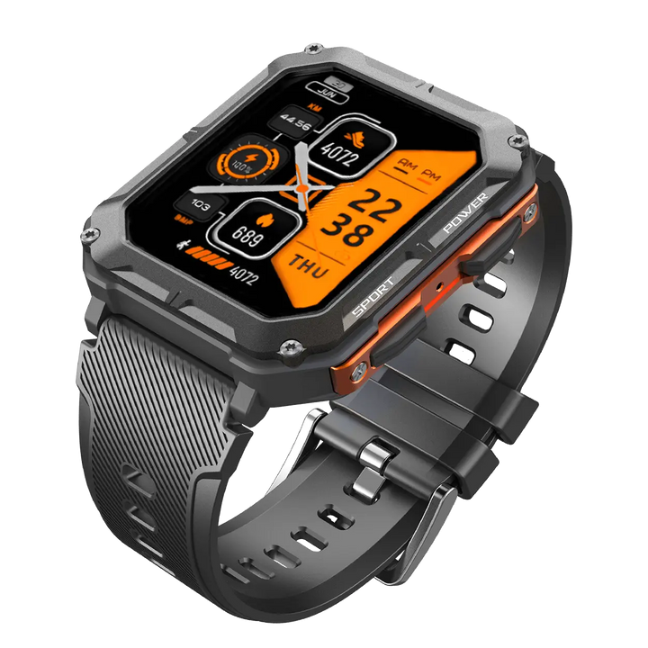Robust Smartwatch with Heart Rate Monitor & Step Counter - EnduranceX-Black-State of Style