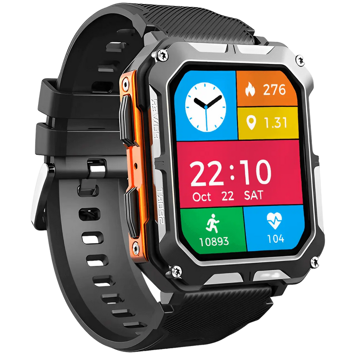 Robust Smartwatch with Heart Rate Monitor & Step Counter - EnduranceX-Black-State of Style