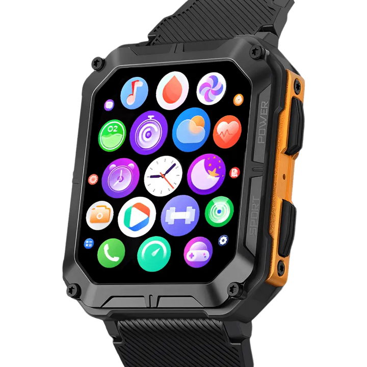 Robust Smartwatch with Heart Rate Monitor & Step Counter - EnduranceX-Orange-State of Style
