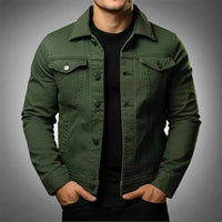 Robust & Timeless Men's Denim Jacket made from 100% Cotton - Noah-Olive green-XS-State of Style
