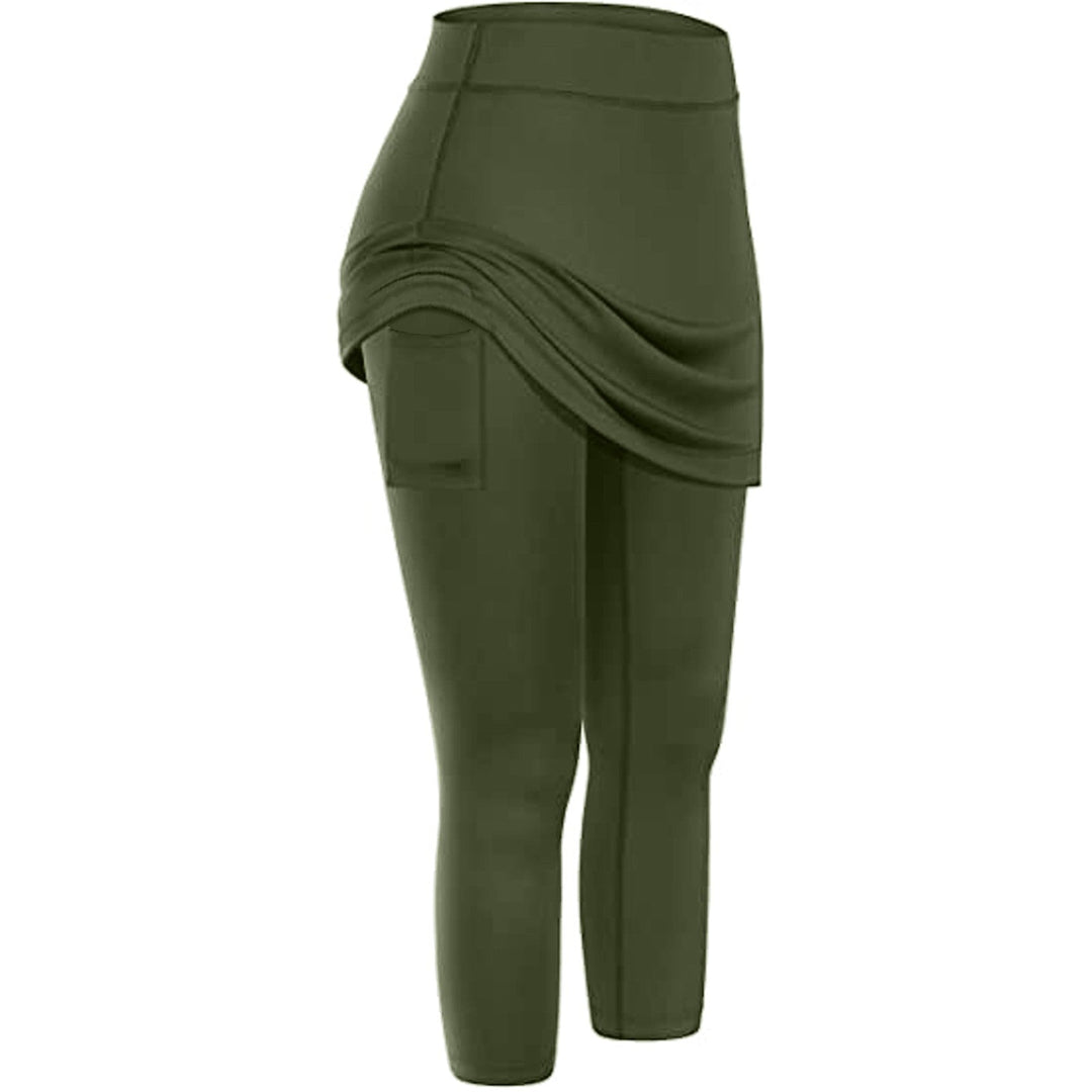Rock leggings with practical side pockets – Mireille-Army green-S-State of Style