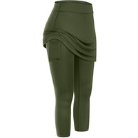 Rock leggings with practical side pockets – Mireille-Army green-S-State of Style