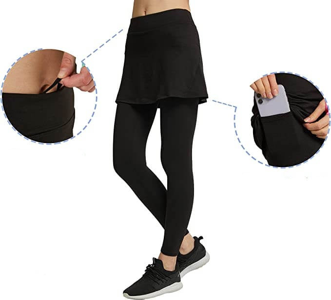 Rock leggings with practical side pockets – Mireille-Wine red-S-State of Style