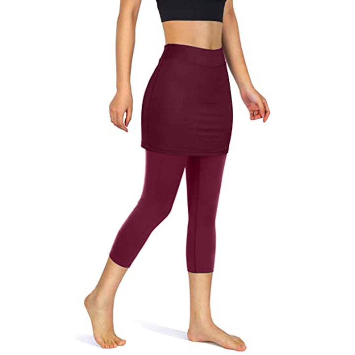 Rock leggings with practical side pockets – Mireille-Wine red-S-State of Style