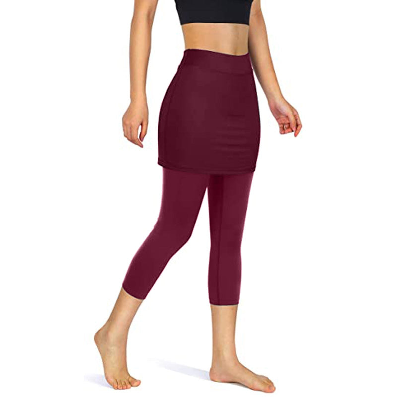 Rock leggings with practical side pockets – Mireille-Wine red-S-State of Style