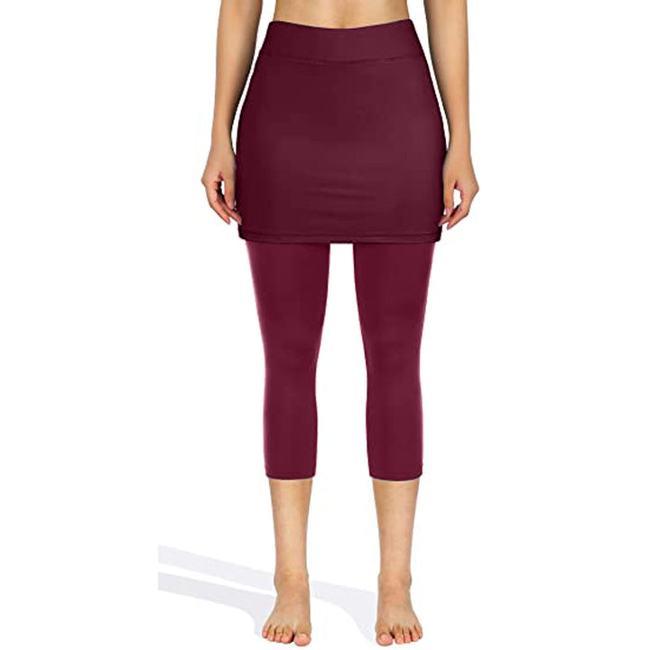 Rock leggings with practical side pockets – Mireille-Wine red-S-State of Style