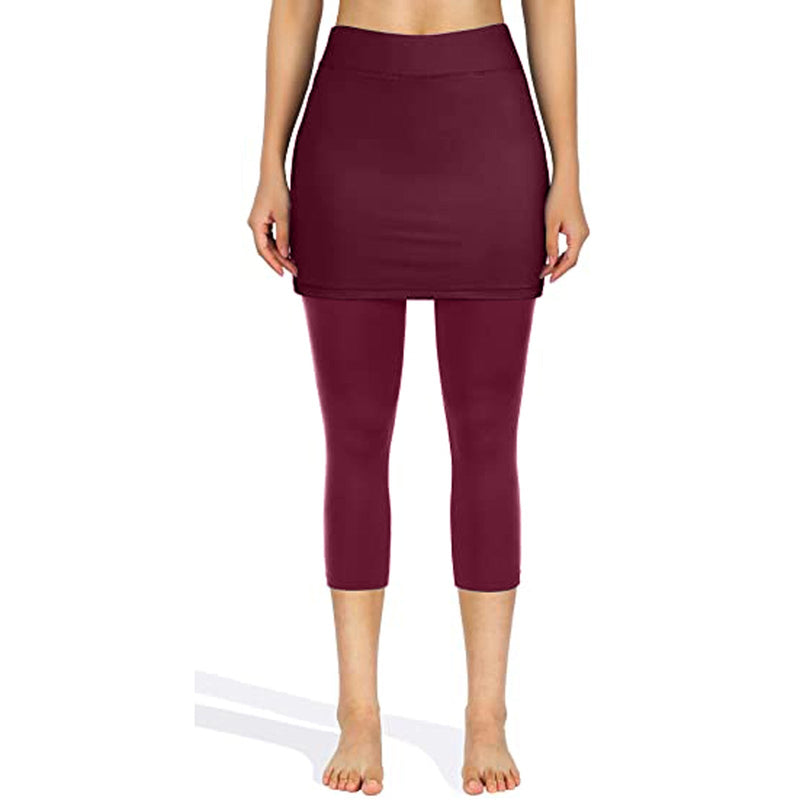 Rock leggings with practical side pockets – Mireille-Wine red-S-State of Style