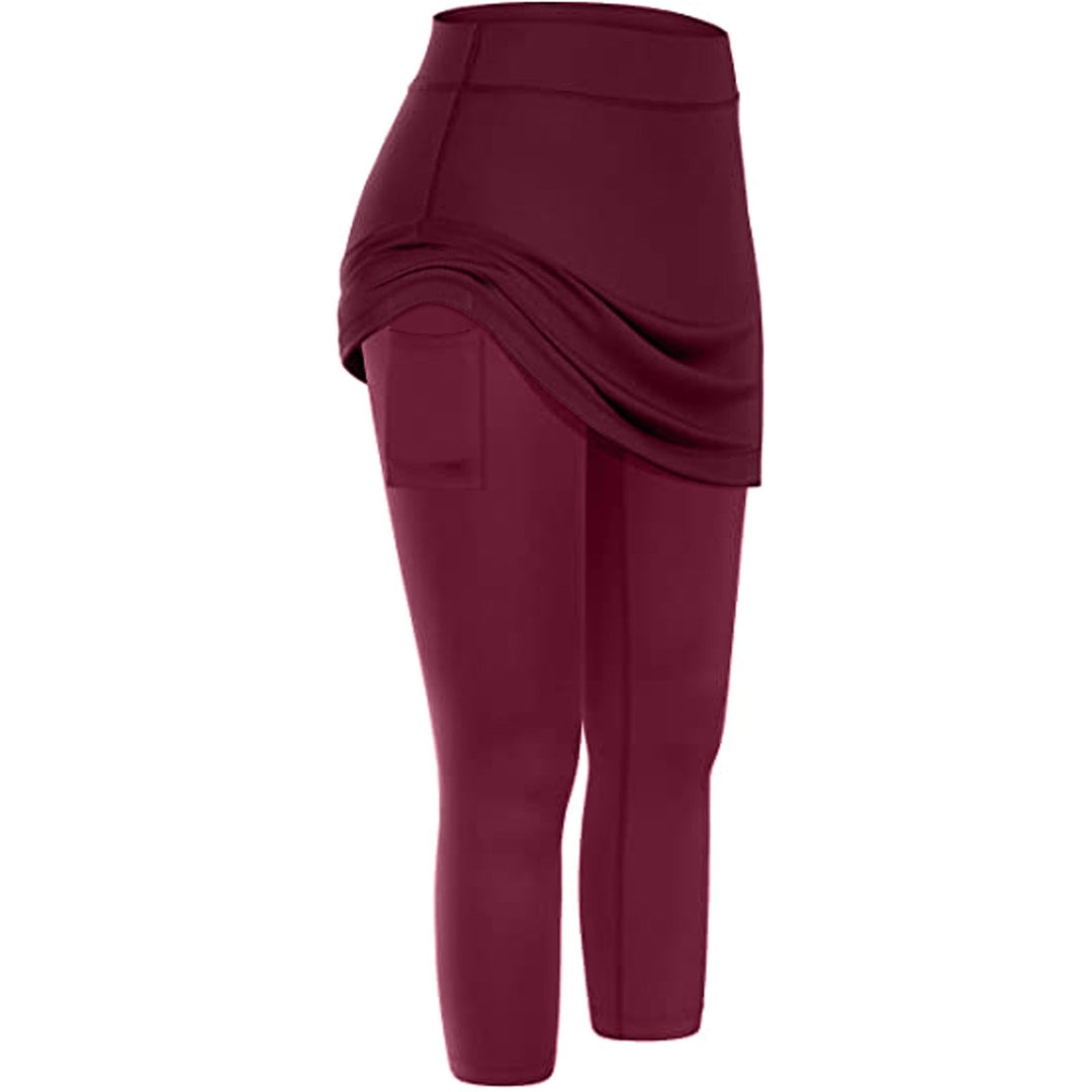 Rock leggings with practical side pockets – Mireille-Wine red-S-State of Style
