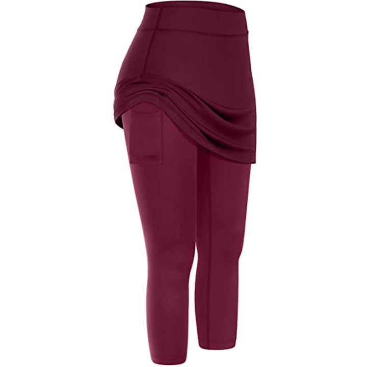 Rock leggings with practical side pockets – Mireille-Wine red-S-State of Style