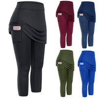 Rock leggings with practical side pockets – Mireille-Wine red-S-State of Style