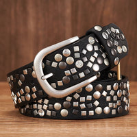 Rock ‘n’ Rivet Fashionista Strap – Edgy & Chic Statement Belt-Black-95 CM-State of Style