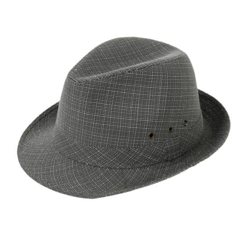 Roger Traditional Hat – Classic Fedora with Checkered Pattern-Dark Grey-57-State of Style