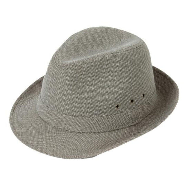 Roger Traditional Hat – Classic Fedora with Checkered Pattern-Grey-57-State of Style